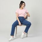 Women's Blue Straight Fit Classic Jeans, Mid Blue, small
