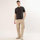 Men's Dark Grey Cotton Polo Neck Classic T-Shirt, Dark Grey, small