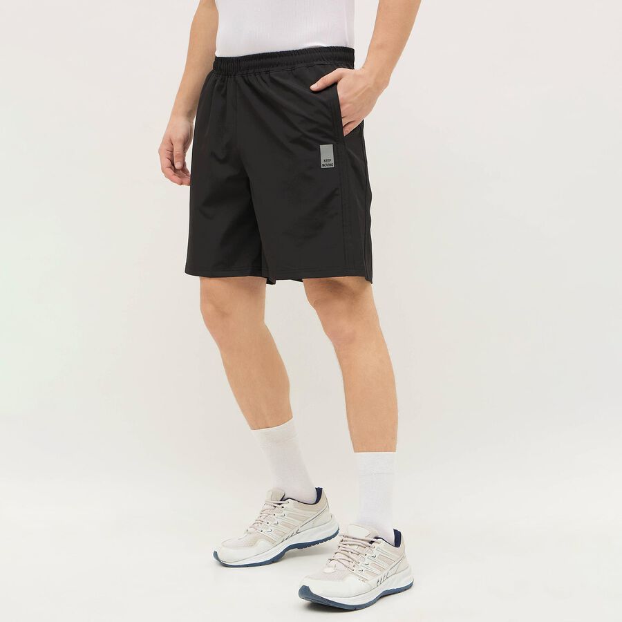 Men's Jet Black Regular Fit Bermuda Shorts, Black, large