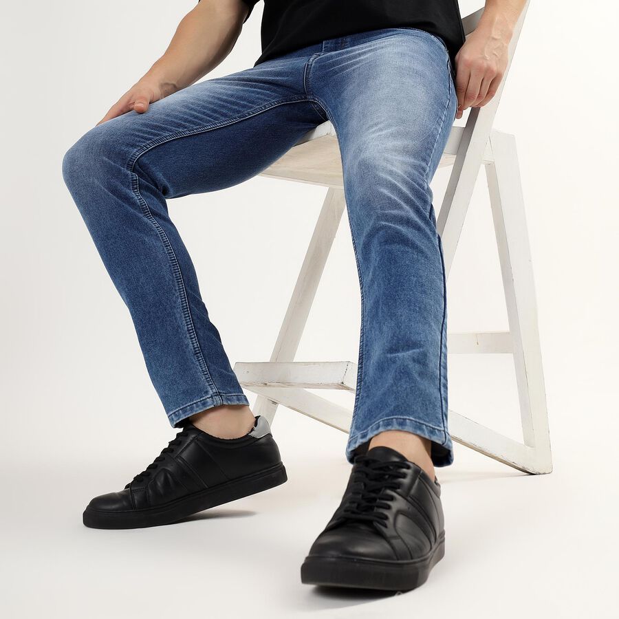 Men's Five Pocket Slim Fit Jeans , Mid Blue, large image number null