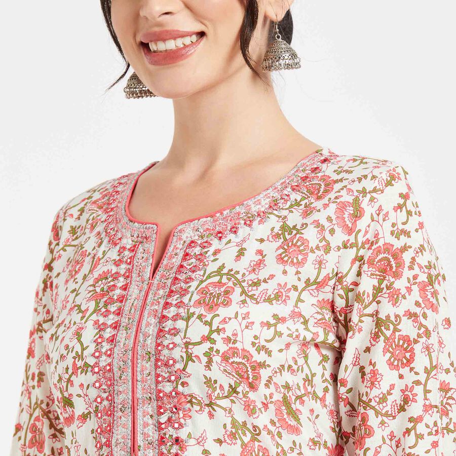 Embroidered Kurta, Aqua, large image number null