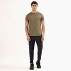 Men's Dark Charcoal Slim Fit Cut And Sew Track Pants, काला, small image number null