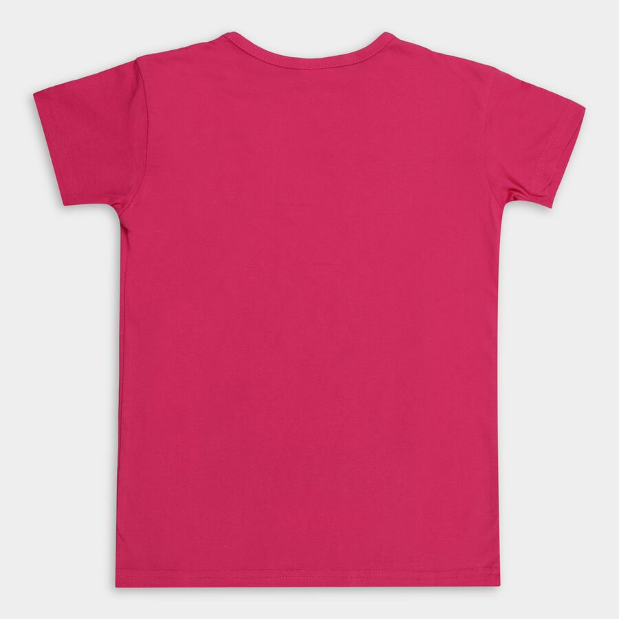 Girl's T-Shirt, रानी (फ्यूशिया), large image number null