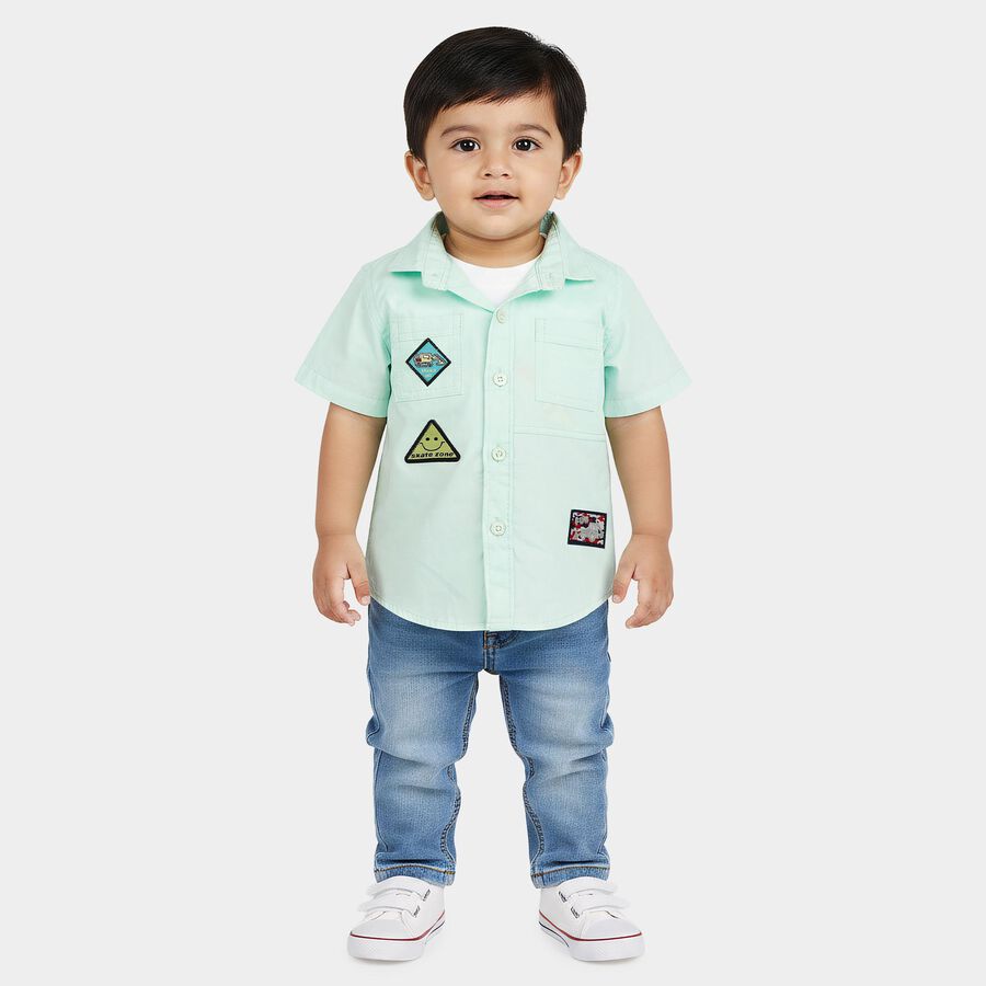 Infants' Shirt, Aqua, large