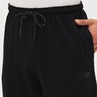 Men's Jet Black Relaxed Fit Logo Detail Track Pants, Black, small image number null