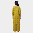 Women's Green Notch Neck Floral Printed Kurta, Light Green, small