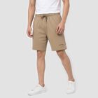 Men's Beige Regular Fit Drawstring Bermuda Shorts, Khaki, small
