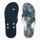 Men's Muted Teal Blue Floral Print Flip-Flops, हरा, small