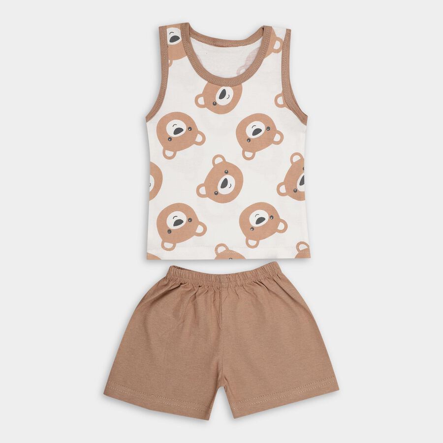 Infant Boys' 100% Cotton Baba Suit , Beige, large image number null