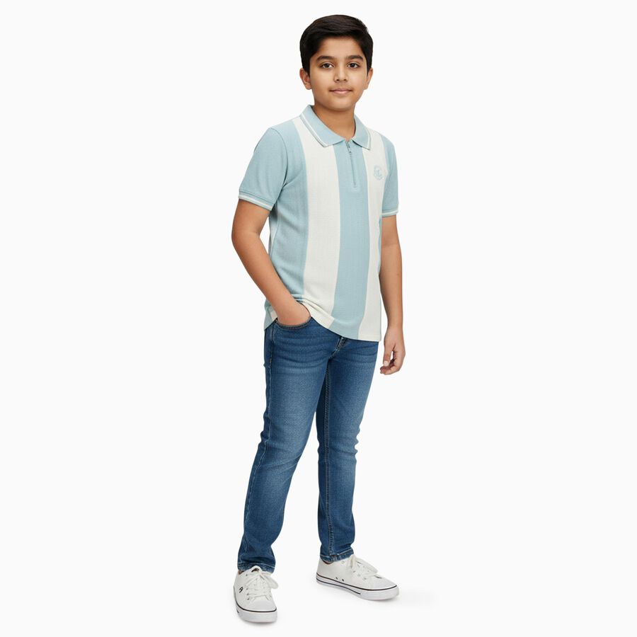 Boys' Half Sleeves T-Shirt, हल्का नीला, large image number null