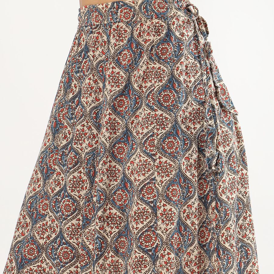 Women's Multicolor Flared Tiered Skirt, Dark Blue, large image number null