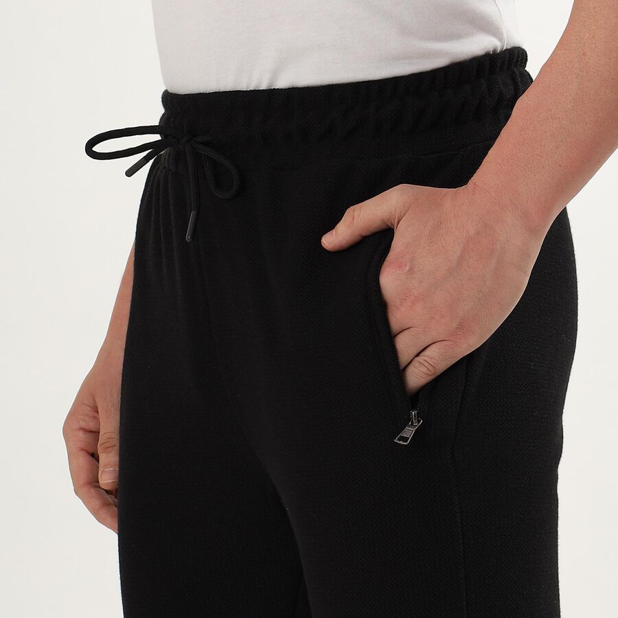 Men's Jet Black Regular Fit Five Pocket Jogger, Black, large image number null