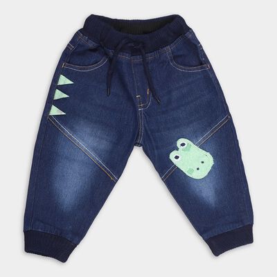 Infants' Dark Indigo Blue Regular Fit Frog Patch Jeans