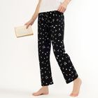 Women's Light Grey Relaxed Fit Cotton Blend Pyjama, काला, small