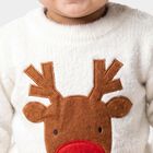 Infants White Crew Neck Long Sleeve Pullover, सफ़ेद, small
