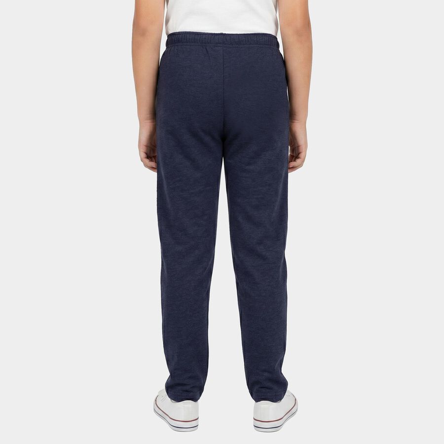 Boys' Navy Blue Straight Fit Graphic Printed Cotton Blend Pyjama, Mid Blue, large