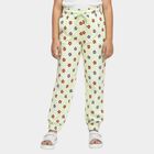 Girls' Light Mint Green Floral Printed Cotton Blend Pyjama, Light Green, small image number null