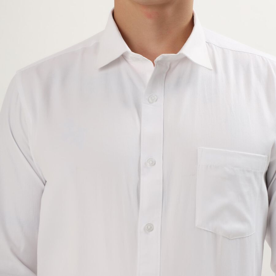Men's Rich Eggshell White Slim Fit Formal Shirt, White, large image number null