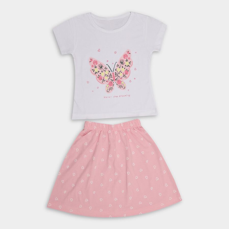 Girls' Top Skirt , ऑफ व्हाइट, large image number null