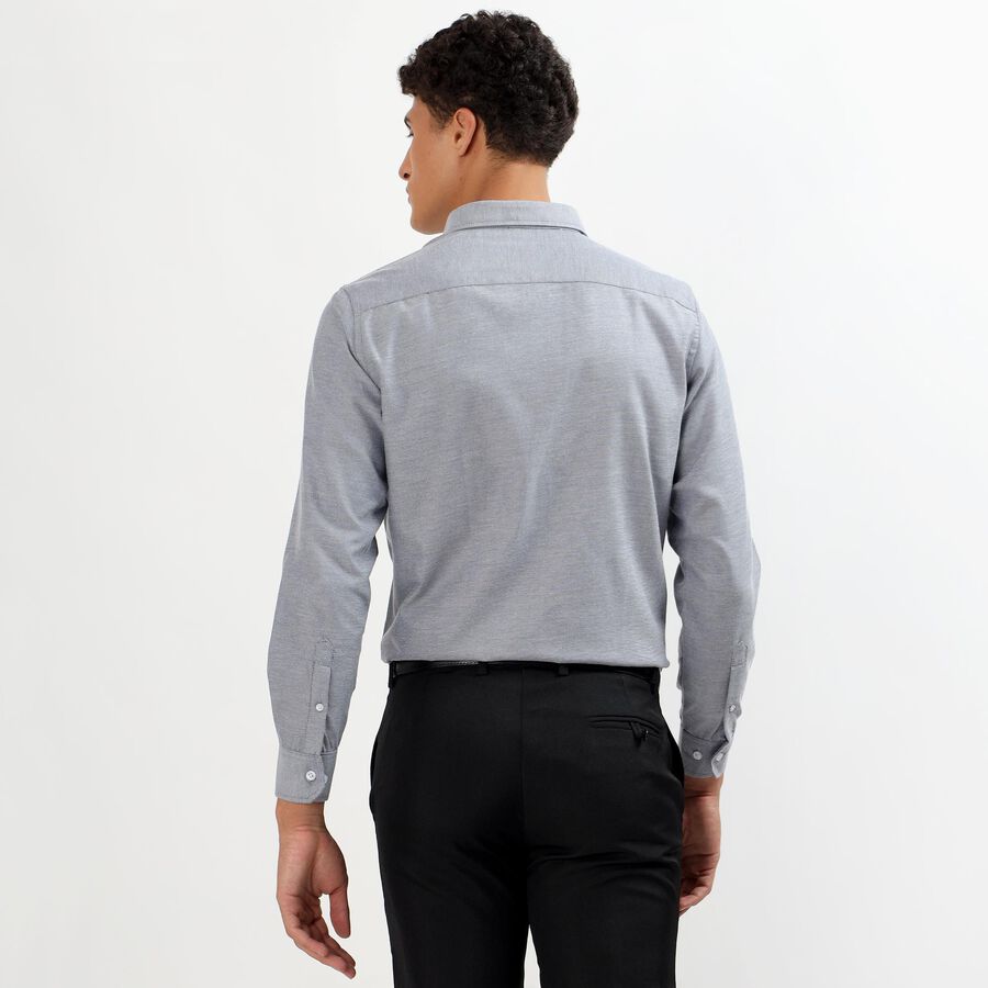 Men's Grey Classic Formal Shirt, नेवी ब्लू, large image number null