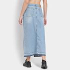 Ladies' 100% Cotton Skirt , हल्का नीला, small image number null