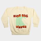 Boys' Cream Crew Neck Pullover Sweatshirt, Off White, small