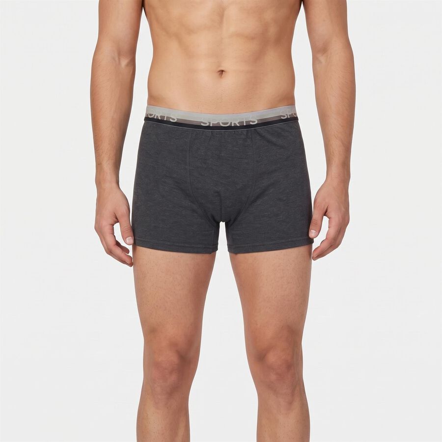 Men's Black Regular Fit Solid Trunks, काला, large