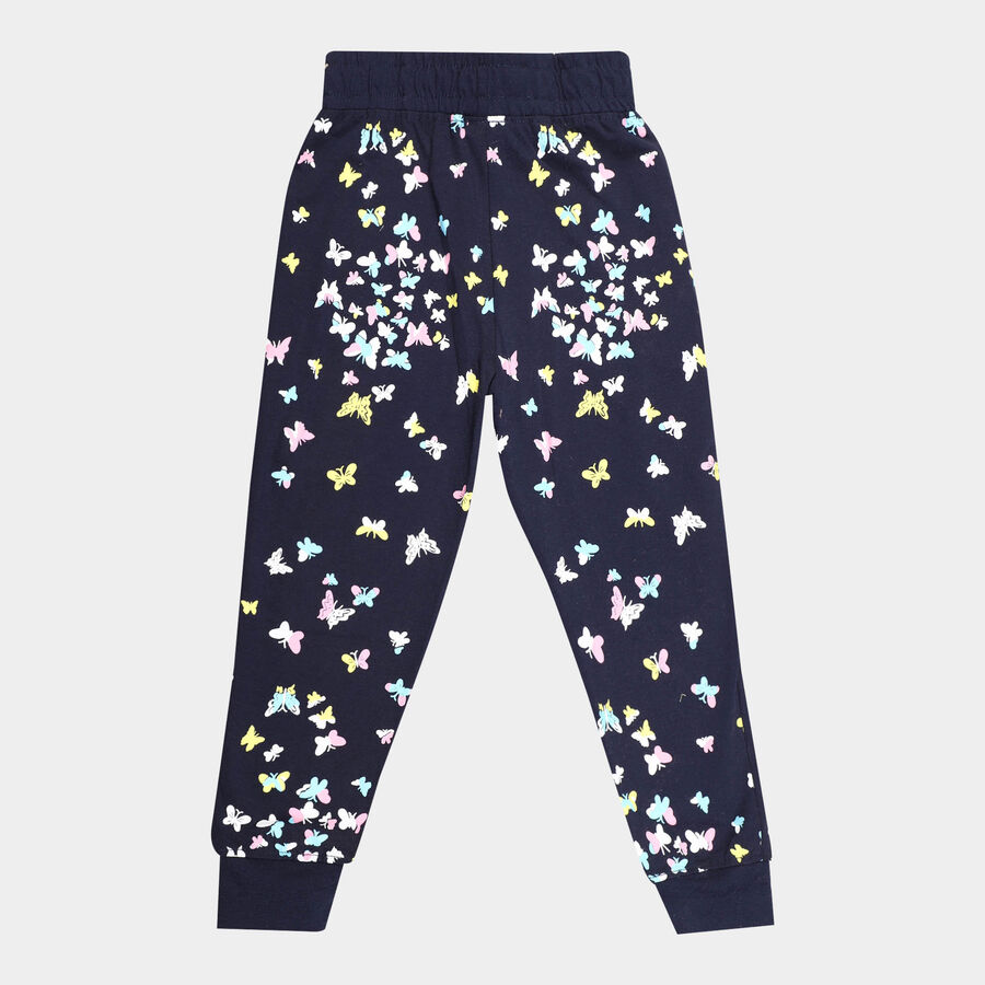 Girls All Over Print Pyjama, Navy Blue, large image number null