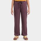 Girls' Lilac Straight Fit Ribbed Drawstring Pyjama, Lilac, small