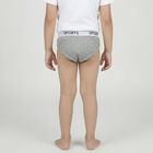 Boys' Mid Grey Regular Fit Solid Briefs, मिश्रित मध्यम ग्रे, small