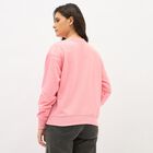 Women's Bright Pink Crew Neck Graphic Sweatshirt, गुलाबी, small image number null