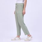 Women's Soft Sage Green Relaxed Fit Textured Track Pants, Light Green, small image number null