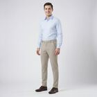 Men's Beige Slim Fit Casual Trousers, गहरा पीला, small