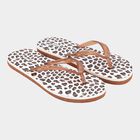 Women Animal Print Flip Flops, Brown, small image number null