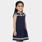 Girls' Navy Blue Sleeveless Sailor Collar Frock, Navy Blue, small