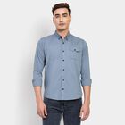 Men's 100% Cotton Casual Shirt, Mid Blue, small image number null