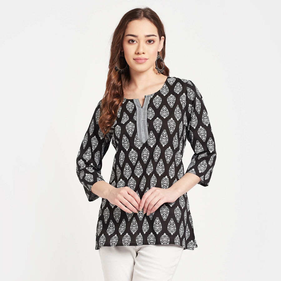 All Over Print Kurti, काला, large image number null