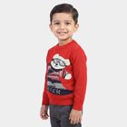 Boys Red Crew Neck Graphic Pullover, Red, small