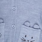 Infants Muted Baby Blue Hooded Casual Pullover, Mid Blue, small image number null
