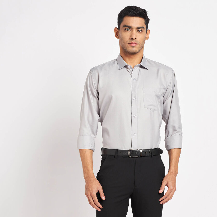 Solid Formal Shirt, Light Grey, large image number null