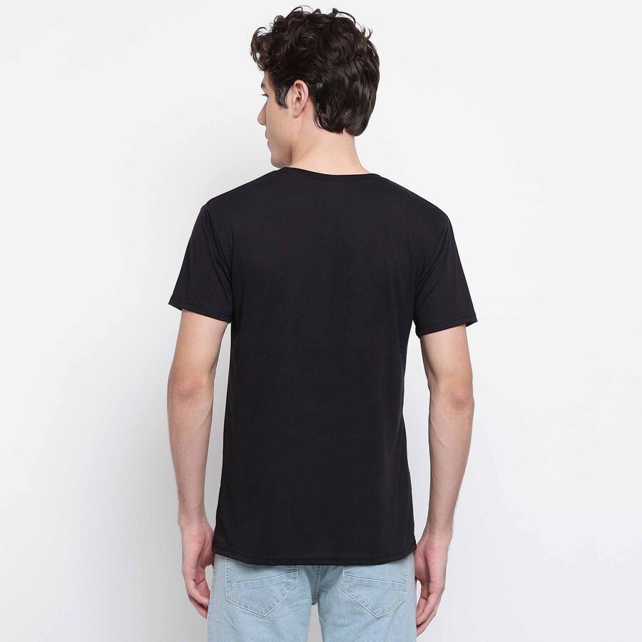 Round Neck T-Shirt, Black, large image number null