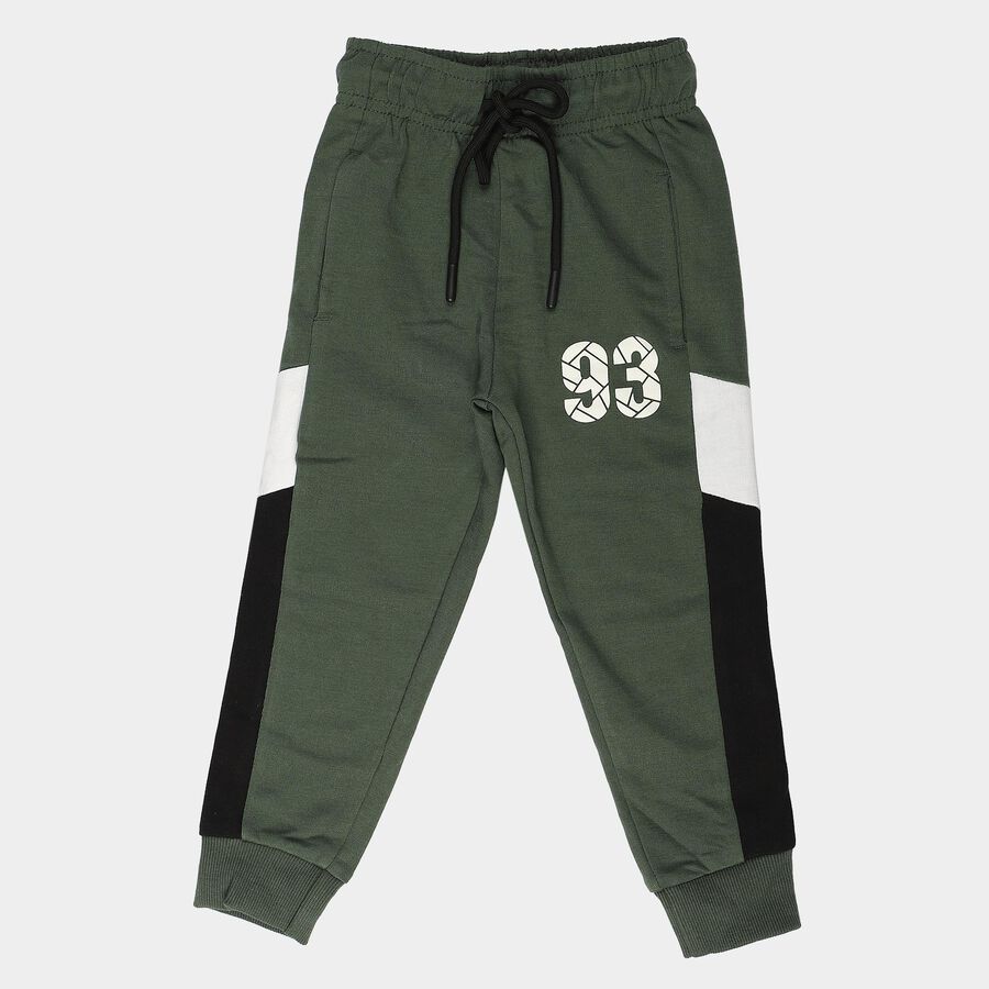 Boys' Green Jogger Fit Graphic Printed Pyjama, Dark Green, large