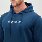 Men's Deep Steel Blue Hooded Neck Casual Sweatshirt, मध्यम नीला, small image number null