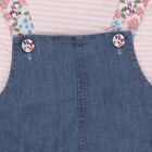 Infants' Muted Denim Blue Floral Strap Casual Frock, हल्का नीला, small image number null