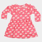Infants' Pink Floral Printed Fit and Flare Frock, गुलाबी, small