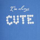 Girls' 100% Cotton T-Shirt , मध्यम नीला, small image number null