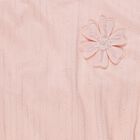 Girls Peach Round Neck Casual T-Shirt, Peach, small