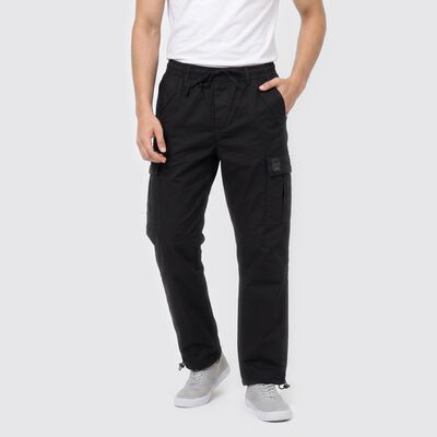 Men's Black Slim Fit Cargo Trousers