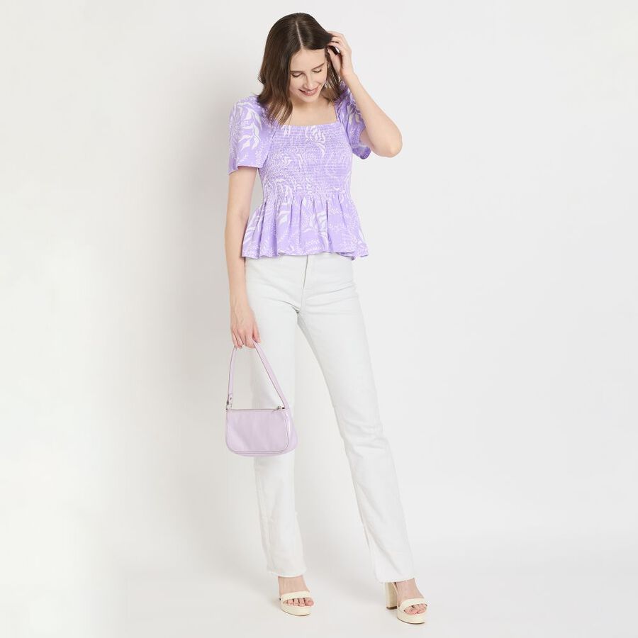 Ladies' 100% Cotton Crop  Top, Lilac, large image number null