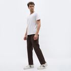 Men's Brown Regular Fit Cotton Track Pants, Brown, small image number null